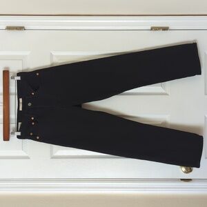 Levi's Premium High Waisted Wedgie Straight Cropped Button Fly Jeans Black 25